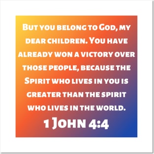 Bible Verse 1 John 4:4 Posters and Art